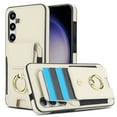 thumbnail image 1 of Allytechgroup Wallet Case for Samsung Galaxy S21 FE 5G, PU Leather Cards Slots Ring Kickstand Anti-Scratch Stylish Phone Case Cover for Women Men, Apricot, 1 of 8