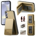 thumbnail image 1 of Allytechgroup Wallet Case for Samsung Galaxy S21 FE with Credit Card Slot, RFID Blocking PU Leather Magnetic Closure Shockproof Protective Back Cover Bumper for Samsung Galaxy S21 FE, Khaki, 1 of 11