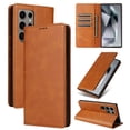 thumbnail image 1 of Allytechgroup Wallet Case for Samsung Galaxy S22 Ultra, Built-in Credit Card Slot RFID Blocking PU Leather Flip Stand Magnetic Closure Case Shockproof for Samsung Galaxy S22 Ultra, Brown, 1 of 7