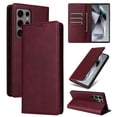 thumbnail image 1 of Allytechgroup Wallet Case for Samsung Galaxy S22 Ultra, Built-in Credit Card Slot RFID Blocking PU Leather Flip Stand Magnetic Closure Case Shockproof for Samsung Galaxy S22 Ultra, Winered, 1 of 7