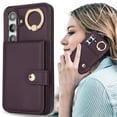 thumbnail image 1 of Allytechgroup Wallet Case for Samsung Galaxy S23 FE with Card Slots, RFID Blocking Ring Holder Kickstand Bumper Anti-Scratch Slim Phone Case Cover for Galaxy S23 FE, Purple, 1 of 8