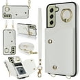 thumbnail image 1 of Allytechgroup Wallet Case for Samsung Galaxy S23 FE, RFID Blocking Crossbody Shoulder Strap Hand Wrist Cards Holder Ring Stand Bumper Drop Protection Phone Case for Girls Women, White, 1 of 9