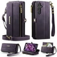 thumbnail image 1 of Allytechgroup Wallet Case for Samsung Galaxy S23 Plus with Credit Card Slot, RFID Blocking PU Leather Flip Case with Shoulder Strap Wrist Strap Compatible with MagSafe Shockproof Cover, Purple, 1 of 13