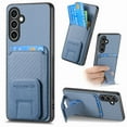thumbnail image 1 of Allytechgroup Wallet Case for Samsung Galaxy S23, Premium PU Leather Carbon Fiber Texture Back Cover with Cards Holder Kickstand Phone Case for Women Men, Blue, 1 of 8