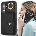 thumbnail image 1 of Allytechgroup Wallet Case for Samsung Galaxy S24 with Card Slots, RFID Blocking Ring Holder Kickstand Bumper Anti-Scratch Slim Phone Case Cover for Galaxy S24, Black, 1 of 8