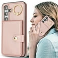 thumbnail image 1 of Allytechgroup Wallet Case for Samsung Galaxy S24 with Card Slots, RFID Blocking Ring Holder Kickstand Bumper Anti-Scratch Slim Phone Case Cover for Galaxy S24, Rosegold, 1 of 8
