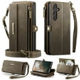 thumbnail image 1 of Allytechgroup Wallet Case for Samsung Galaxy S24 with Credit Card Slot, RFID Blocking PU Leather Flip Case with Shoulder Strap Wrist Strap Compatible with MagSafe Shockproof Cover, Coffee, 1 of 13