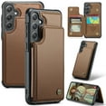 thumbnail image 1 of Allytechgroup Wallet Case for Samsung Galaxy S24 FE with Credit Card Holder, [RFID Blocking] [Camera Screen Protection] PU Leather Magnetic Clasp Kickstand Shockproof Protective Case, Brown, 1 of 11
