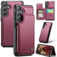 thumbnail image 1 of Allytechgroup Wallet Case for Samsung Galaxy S24 FE with Credit Card Holder, [RFID Blocking] [Camera Screen Protection] PU Leather Magnetic Clasp Kickstand Shockproof Protective Case, Winered, 1 of 10