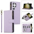 thumbnail image 1 of Allytechgroup Wallet Case for Samsung Galaxy S24 FE, Zipper Clutch Phone Case with Card Slots, Cash Pocket, Wrist Strap, Kickstand Stand Function, Magnetic Closure Flip Cover,Lavender, 1 of 7