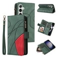 thumbnail image 1 of Allytechgroup Wallet Case for Samsung Galaxy S24 FE, with Zipper Pocket Multiple Cards Slots Flip Stand Shockproof Premium PU Leather Hand Wrist Phone Cover for Samsung Galaxy S24 FE, Green, 1 of 8