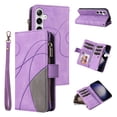 thumbnail image 1 of Allytechgroup Wallet Case for Samsung Galaxy S24 FE, with Zipper Pocket Multiple Cards Slots Flip Stand Shockproof Premium PU Leather Hand Wrist Phone Cover for Samsung Galaxy S24 FE, Purple, 1 of 12