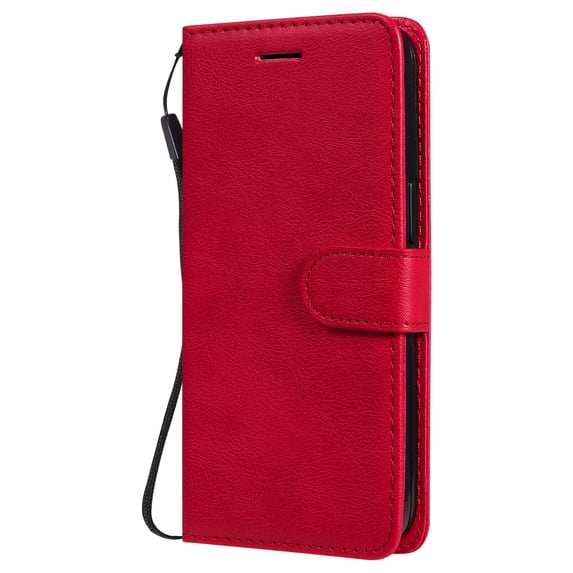 Allytechgroup Wallet Case for Samsung Galaxy S24 Plus, Luxury PU Leather Flip Folio Anti-Scrach Bumper Shockproof Cards Holder Protective Phone Case for Girls Women Men, Red