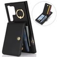 thumbnail image 1 of Allytechgroup Wallet Case for Samsung Galaxy S24 Ultra with Card Slots, RFID Blocking Ring Holder Kickstand Bumper Anti-Scratch Slim Phone Case Cover for Galaxy S24 Ultra, Black, 1 of 8