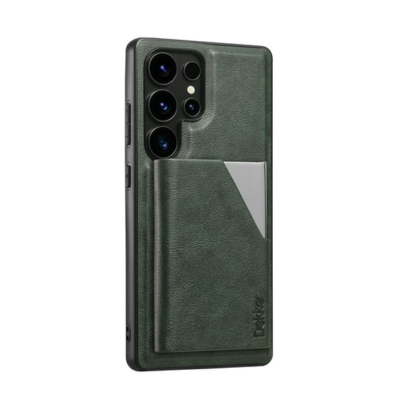 Allytechgroup Wallet Case for Samsung Galaxy S24 Ultra, PU Leather Phone Case with Detachable Cards Holder Compatible with Magsafe Shockproof Protective Magnetic Back Cover for Women Men, Green