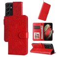 thumbnail image 1 of Allytechgroup Wallet Case for Samsung Galaxy S24 Ultra, Premium PU Leather Sunflower Embossed Flip Cover Hand Wrist Cards Holder Stand Shockproof Phone Case Cover for Galaxy S24 Ultra, Red, 1 of 14