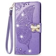 thumbnail image 1 of Allytechgroup Wallet Case for Samsung Galaxy S25+, Bling Sparkly Diamond PU Leather Phone Case with Credit Card Slot Wirst Strap Support Wireless Charging Shockproof Bumper, Lightpurple, 1 of 9