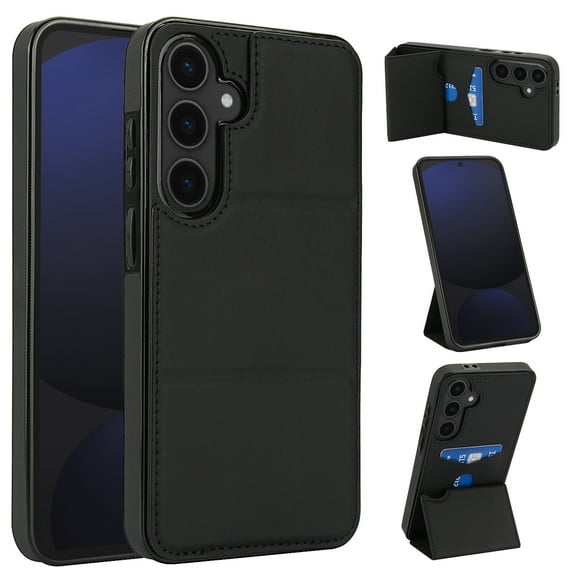 Allytechgroup Wallet Case for Samsung Galaxy S25 Edge with Credit Card Slot, PU Leatehr Phone Case with Stand RFID Blocking Shockproof Back Cover for Samsung Galaxy S25 Edge for Women Men, Black