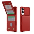thumbnail image 1 of Allytechgroup Wallet Case for Samsung Galaxy S25 Edge, PU Leather Hard PC Back Cover Shockproof Kickstand Bumper Anti-Slip Magnetic Closure Case Cover for Women Men,Red, 1 of 6