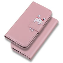 Allytechgroup Wallet Case for Samsung Galaxy S25 FE, Cute Animal Design Mangetic Closure Flip Cover Stand Protective Shockproof Slim Fit Shell Phone Case for Galaxy S25 FE, Rosegold