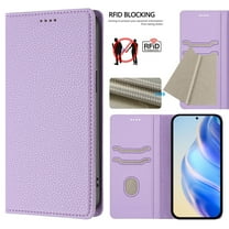 Allytechgroup Wallet Case for Samsung Galaxy S25 FE, Premium PU Leather Flip Cover Magnetic Closure Protective Stand RFID Blocking Slim Phone Case Cover for Samsung Galaxy S25 FE, Purple