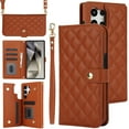 thumbnail image 1 of Allytechgroup Wallet Case for Samsung Galaxy S25 Ultra with Credit Card Slot, RFID Blocking PU Leather Case with Lanyard & Shoulder Strap & Kickstand Shockproof Bumper for Women Men, Brown, 1 of 1