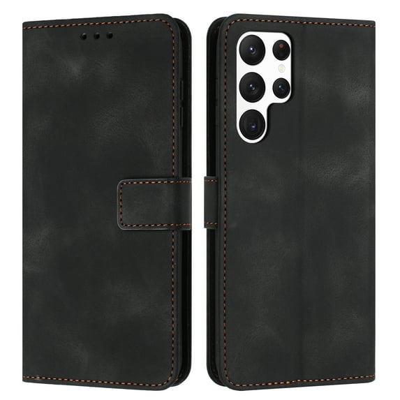 Allytechgroup Wallet Case for Samsung Galaxy S25 Ultra, RFID Blocking Premium PU Leather Flip Folio Stand Card Slots Hand Wrist Shockproof Protective Phone Case for Samsung Galaxy S25 Ultra, Black