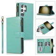 thumbnail image 1 of Allytechgroup Wallet Case for Samsung Galaxy S25 Ultra, Zipper Clutch Phone Case with Card Slots, Cash Pocket, Wrist Strap, Kickstand Stand Function, Magnetic Closure Flip Cover,Green, 1 of 7