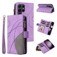 thumbnail image 1 of Allytechgroup Wallet Case for Samsung Galaxy S25 Ultra, with Zipper Pocket Multiple Cards Slots Flip Stand Shockproof Premium PU Leather Hand Wrist Phone Cover for Samsung Galaxy S25 Ultra, Purple, 1 of 12