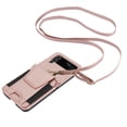 thumbnail image 1 of Allytechgroup Wallet Case for Samsung Galaxy Z Flip 3, with Crossbody Shoulder Strap Bumper Shockproof Cards Holder RFID Blocking Slim Phone Case for Galaxy Z Flip3, Rosegold, 1 of 7