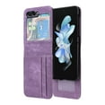 thumbnail image 1 of Allytechgroup Wallet Case for Samsung Galaxy Z Flip 5, Slim Fit PU Leather Retro Stylish Cards Slots Photo Holder Phone Case Cover for Galaxy Z Flip5, Purple, 1 of 12
