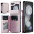thumbnail image 1 of Allytechgroup Wallet Case for Samsung Galaxy Z Flip 7 with Credit Card Holder, [RFID Blocking] [Camera Screen Protection] PU Leather Magnetic Clasp Kickstand Shockproof Protective Case, Pink, 1 of 7