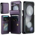 thumbnail image 1 of Allytechgroup Wallet Case for Samsung Galaxy Z Flip 7 with Credit Card Holder, [RFID Blocking] [Camera Screen Protection] PU Leather Magnetic Clasp Kickstand Shockproof Protective Case, Purple, 1 of 7