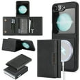 thumbnail image 1 of Allytechgroup Wallet Case for Samsung Galaxy Z Flip 7 with Detachable Cards Holder, Compatible with Mag-safe PU Leather Stand Shell Shockproof Protective Magentic Back Cover for Women Men, Black, 1 of 11