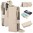 thumbnail image 1 of Allytechgroup Wallet Case for Samsung Galaxy Z Fold 6, RFID Blocking Multiple Cards Holder Zipper Pocket Hand Strap Shockproof Stand Phone Case with Crossbody Lanyard for Women Girls, White, 1 of 7