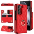 thumbnail image 1 of Allytechgroup Wallet Case for Samsung Galaxy Z Fold6 5G, RFID Blocking Cards Holder Ring Holder Kickstand Bumper Shockproof Anti-Scratch Phone Case Cover for Galaxy Z Fold 6, Red, 1 of 6