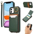 thumbnail image 1 of Allytechgroup Wallet Case for iPhone 11 with Credit Card Slot, RFID Blocking PU Leather Flip Case with Lanyard & Kickstand Shockproof and Anti-Scratch Bumper for Women Girls, Green, 1 of 7