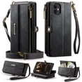 thumbnail image 1 of Allytechgroup Wallet Case for iPhone 11 with Credit Card Slot, RFID Blocking PU Leather Flip Case with Shoulder Strap Wrist Strap Compatible with MagSafe Shockproof Full Body Cover, Black, 1 of 13