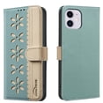 thumbnail image 1 of Allytechgroup Wallet Case for iPhone 11, PU Leather Case with Credit Card Slot Magnetic Closure Floral Cutout Shockproof Protective Back Cover for iPhone 11, Green, 1 of 9