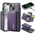 thumbnail image 1 of Allytechgroup Wallet Case for iPhone 11, PU Leather Wallet Case with Detachable Cards Holder Kickstand Support Wireless Charging Shockproof Protective Bumper for Women Men, Purple, 1 of 11