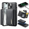 thumbnail image 1 of Allytechgroup Wallet Case for iPhone 11, PU Leather Wallet Case with Detachable Cards Holder Kickstand Support Wireless Charging Shockproof Protective Bumper for Women Men, Black, 1 of 11