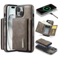 thumbnail image 1 of Allytechgroup Wallet Case for iPhone 11, PU Leather Wallet Case with Detachable Cards Holder Kickstand Support Wireless Charging Shockproof Protective Bumper for Women Men, Coffee, 1 of 11