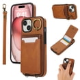 thumbnail image 1 of Allytechgroup Wallet Case for iPhone 13 with Credit Card Slot, RFID Blocking PU Leather Flip Case with Lanyard & Kickstand Shockproof and Anti-Scratch Bumper for Women Girls, Brown, 1 of 7