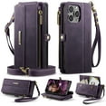 thumbnail image 1 of Allytechgroup Wallet Case for iPhone 13 Pro Max with Credit Card Slot, RFID Blocking PU Leather Flip Case with Shoulder Strap Wrist Strap Compatible with MagSafe Shockproof Full Body Cover, Purple, 1 of 13