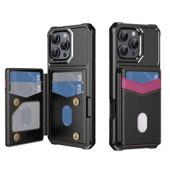 Allytechgroup Wallet Case for iPhone 14 Pro with Credit Card Slot, Slim Fit PU Leather RFID Blocking Stand Phone Case Shockproof Protective Back Cover for iPhone 14 Pro Women Men, Black