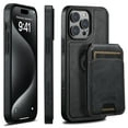 thumbnail image 1 of Allytechgroup Wallet Case for iPhone 15 with Detachable Cards Holder, RFID Blocking PU Leather Case with Stand Support Wireless Charging Shockproof Magnetic Back Cover for Women Men, Black, 1 of 7