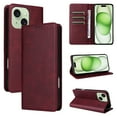 thumbnail image 1 of Allytechgroup Wallet Case for iPhone 15 Plus, Built-in Credit Card Slot RFID Blocking PU Leather Flip Stand Magnetic Closure Case Military Grade Drop Protection for iPhone 15 Plus, Winered, 1 of 7