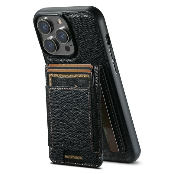 Allytechgroup Wallet Case for iPhone 15 Pro with Detachable Cards Holder, PU Leather 2 In 1 Wallet Case Compatible with Magsafe Shockproof Magnetic Protective Back Cover for Women Men, Black