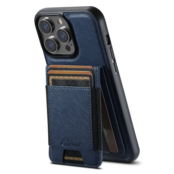 Allytechgroup Wallet Case for iPhone 15 Pro with Detachable Cards Holder, PU Leather 2 In 1 Wallet Case Compatible with Magsafe Shockproof Magnetic Protective Back Cover for Women Men, Blue