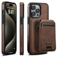 thumbnail image 1 of Allytechgroup Wallet Case for iPhone 15 Pro Max with Detachable Cards Holder, RFID Blocking PU Leather Case with Stand Support Wireless Charging Shockproof Magnetic Back Cover for Women Men, Brown, 1 of 8